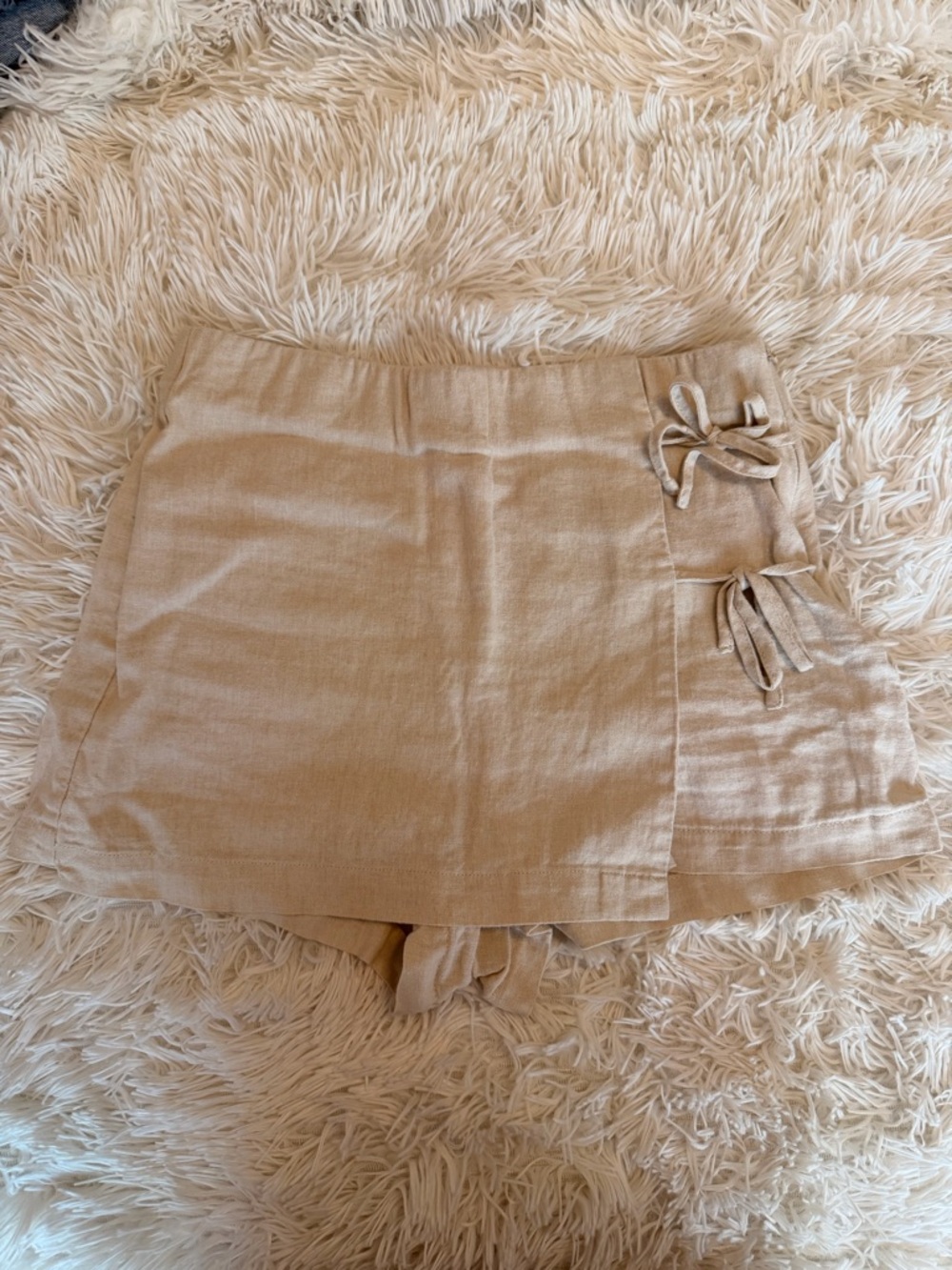 Forever 21 Beige/Tan Mini Skort with Side Ties